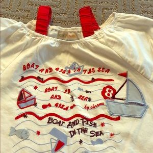 Nautical size 3 girls white cotton dress